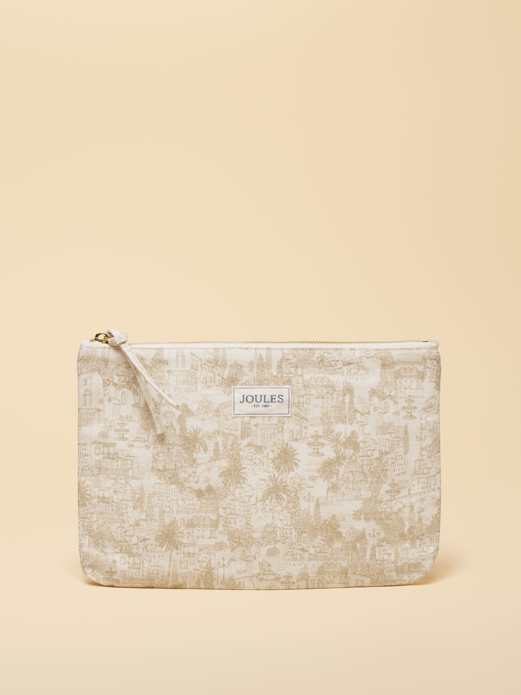 Joules Women's Neutral Toile De Jouy Carrywell Printed Pouch One