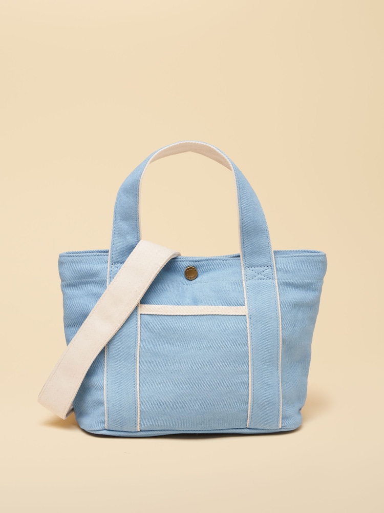 Joules Blue Mini Crossbody Cotton Tote Bag - Image 1 of 9