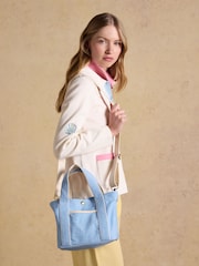 Joules Blue Mini Crossbody Cotton Tote Bag - Image 5 of 9