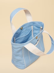 Joules Blue Mini Crossbody Cotton Tote Bag - Image 6 of 9