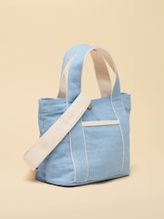 Joules Blue Mini Crossbody Cotton Tote Bag - Image 7 of 9