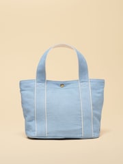 Joules Blue Mini Crossbody Cotton Tote Bag - Image 8 of 9