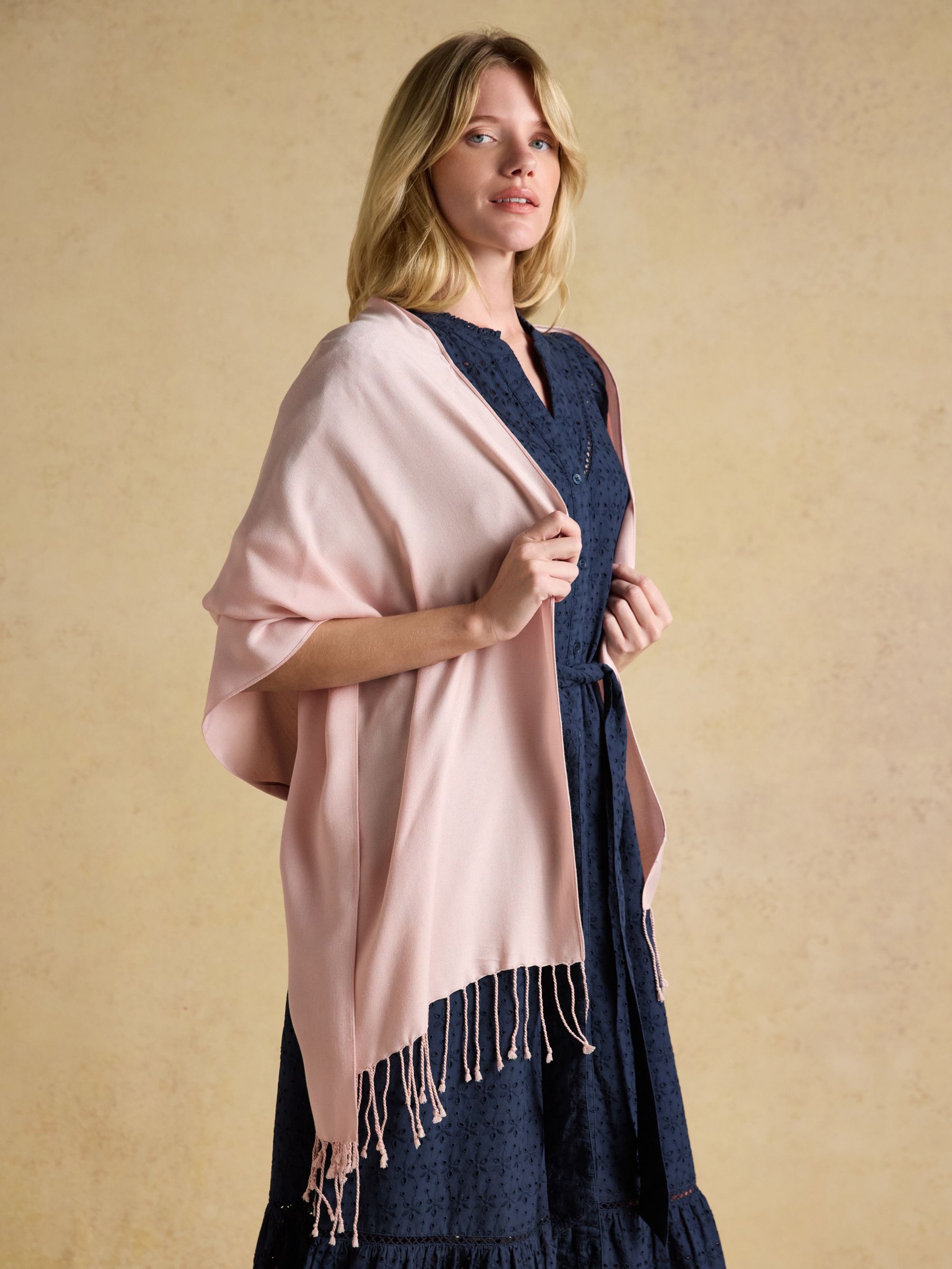 Buy Joules Ascot Pink Large Lightweight Wrap Scarf from the Next