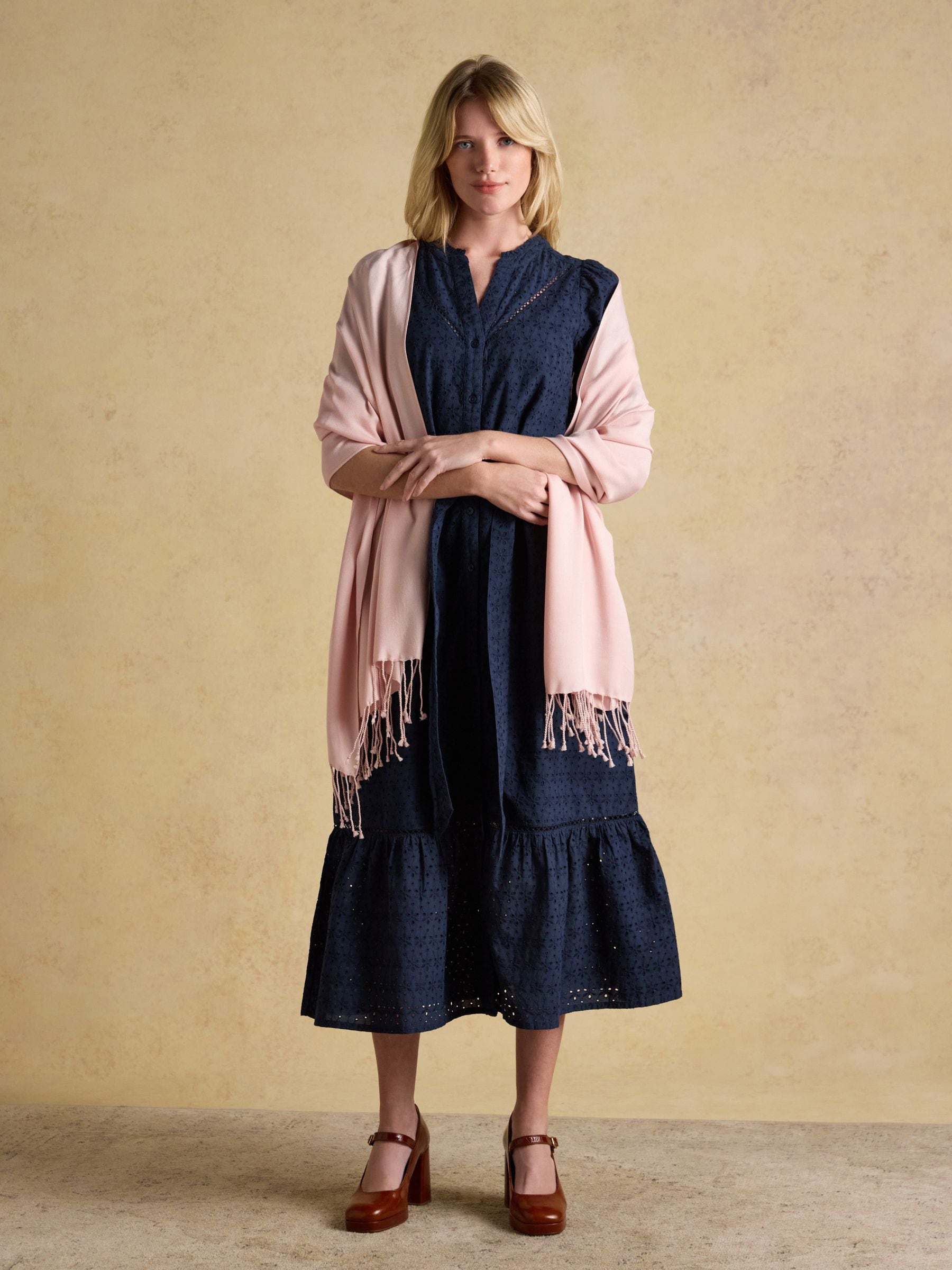 Buy Joules Ascot Pink Large Lightweight Wrap Scarf from the Next