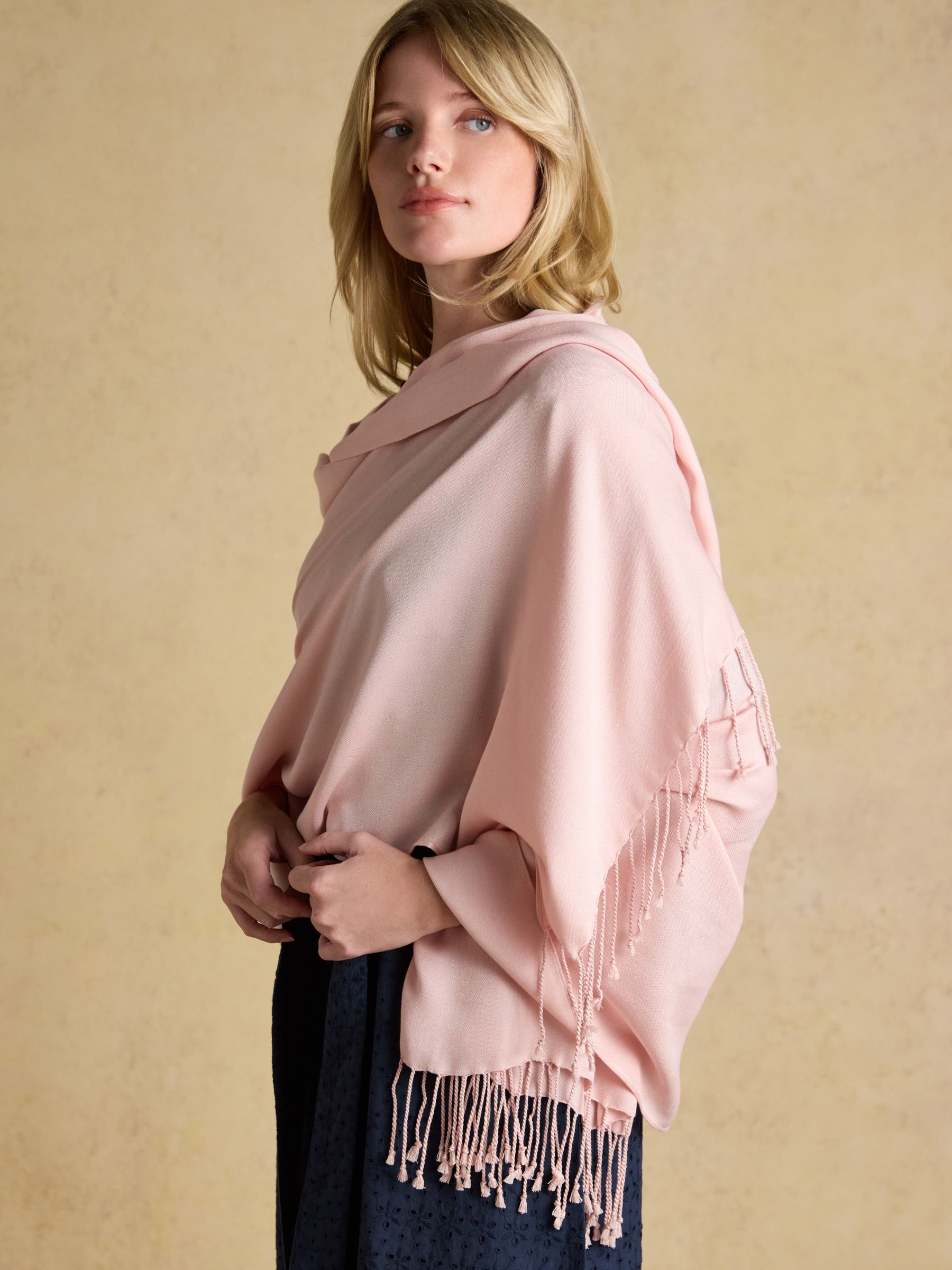 Buy Joules Ascot Pink Large Lightweight Wrap Scarf from the Next