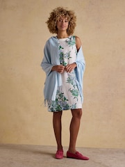 Joules Ascot Blue Large Lightweight Wrap Scarf - Image 3 of 6