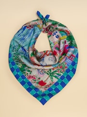 Amalfi Scene - Joules Bloomfield quadratisches Tuch aus 100% Seide - Bild 1 von 8