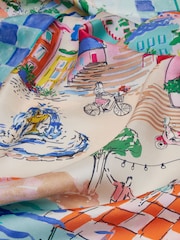 Amalfi Scene - Joules Bloomfield quadratisches Tuch aus 100% Seide - Bild 7 von 8