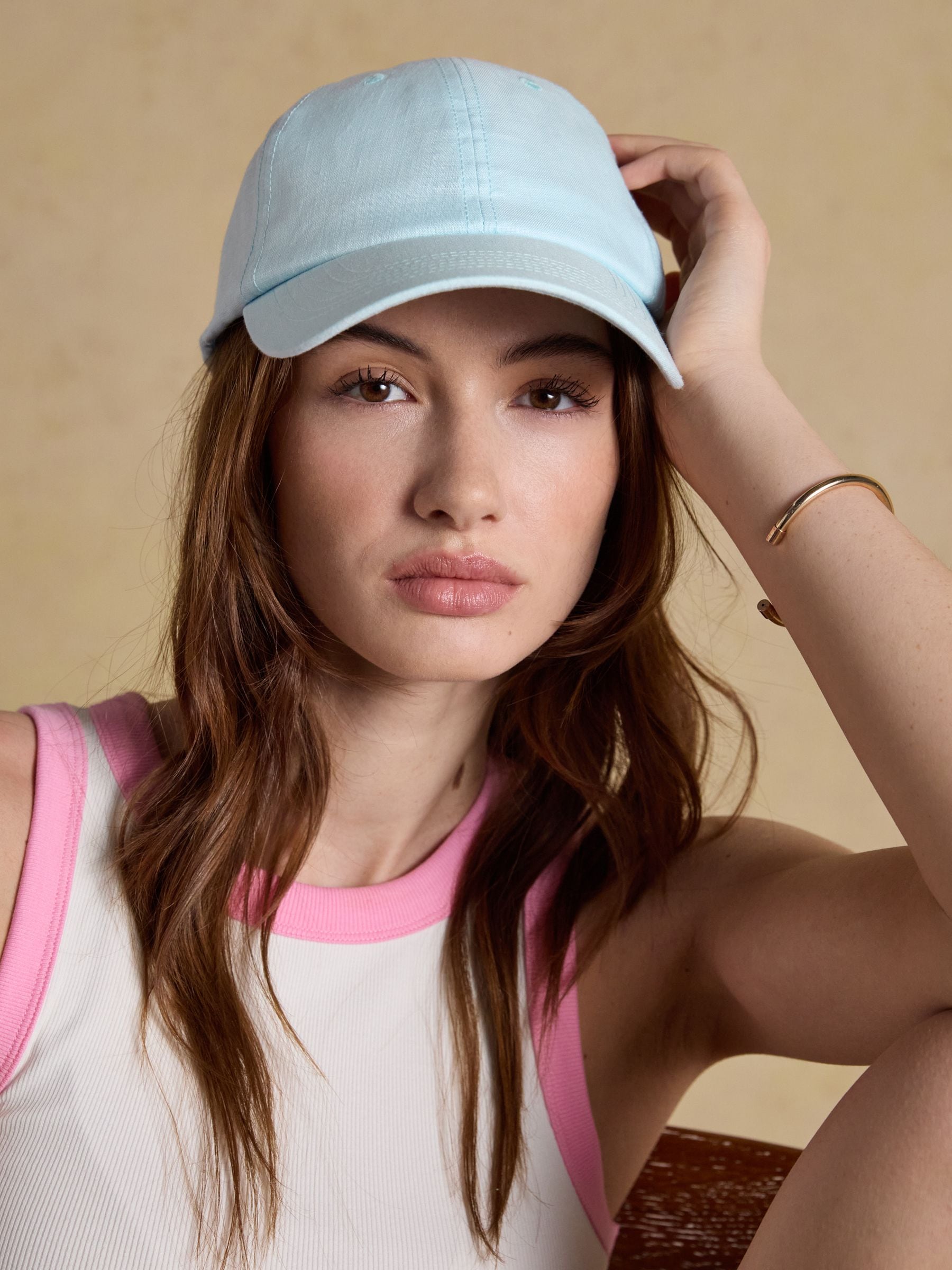 Joules Women's Daley Pure Linen Baseball Cap Blue One