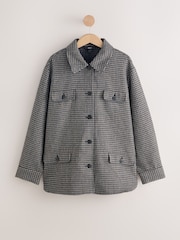 Neutro/negro - Chaqueta con diseño de cuadros cepillado - Imagen 1 de 3