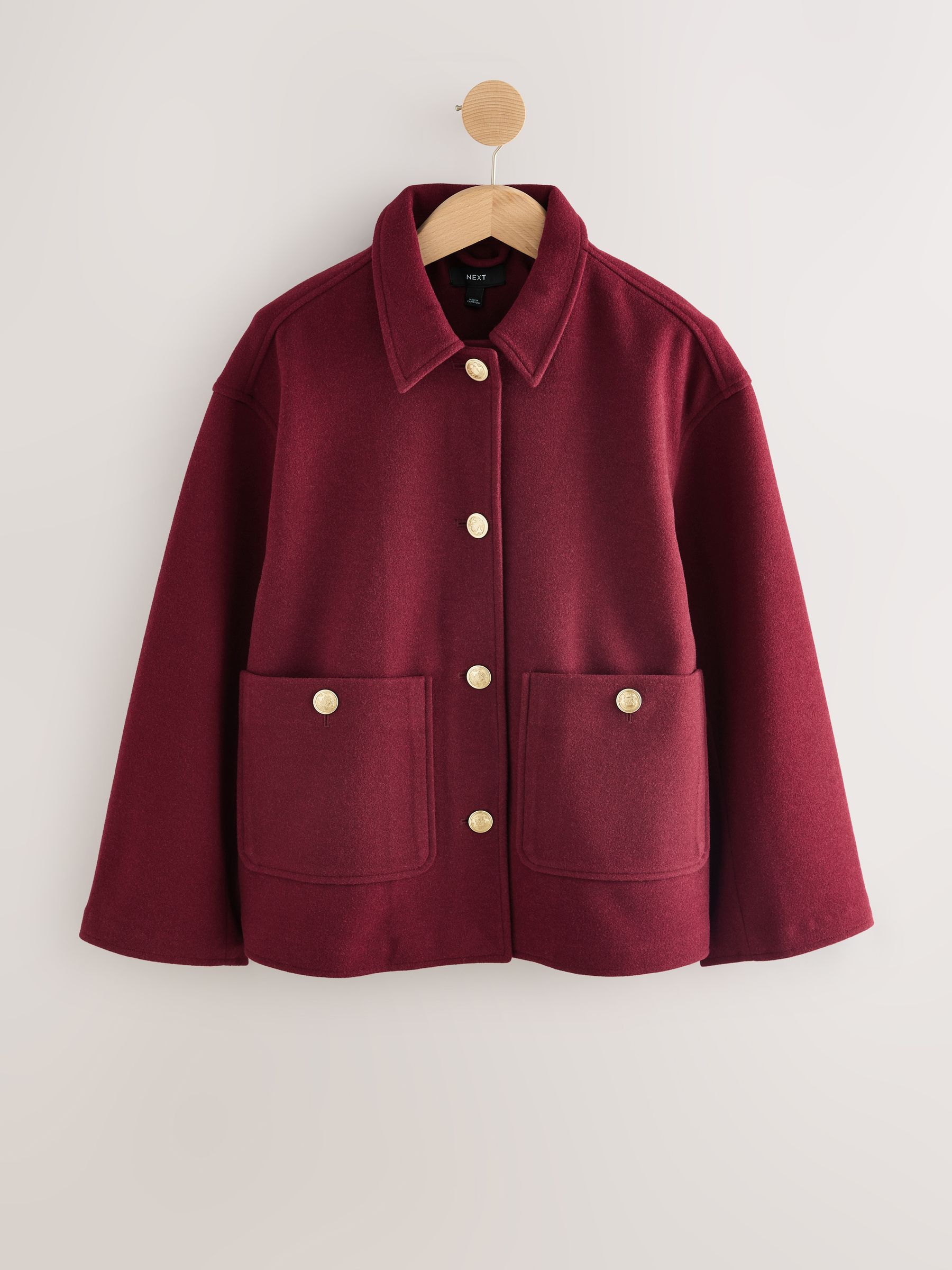 Buy Burgundy Red Brushed Collared Jacket from the Next UK online shop