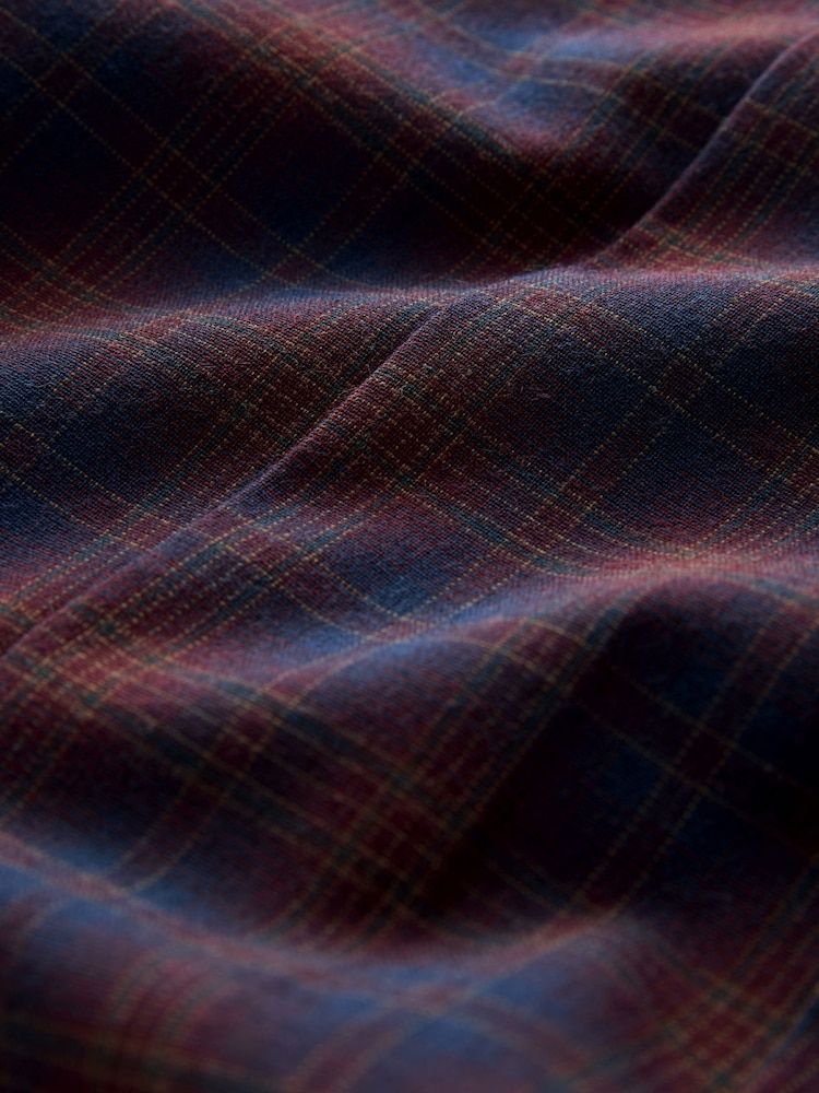 Burgundy/Blue Check Pleated Midi Kilt Skirt - Image 3 of 3 Burgundy/Blue Check Pleated Midi Kilt Skirt - Image 3 of 3