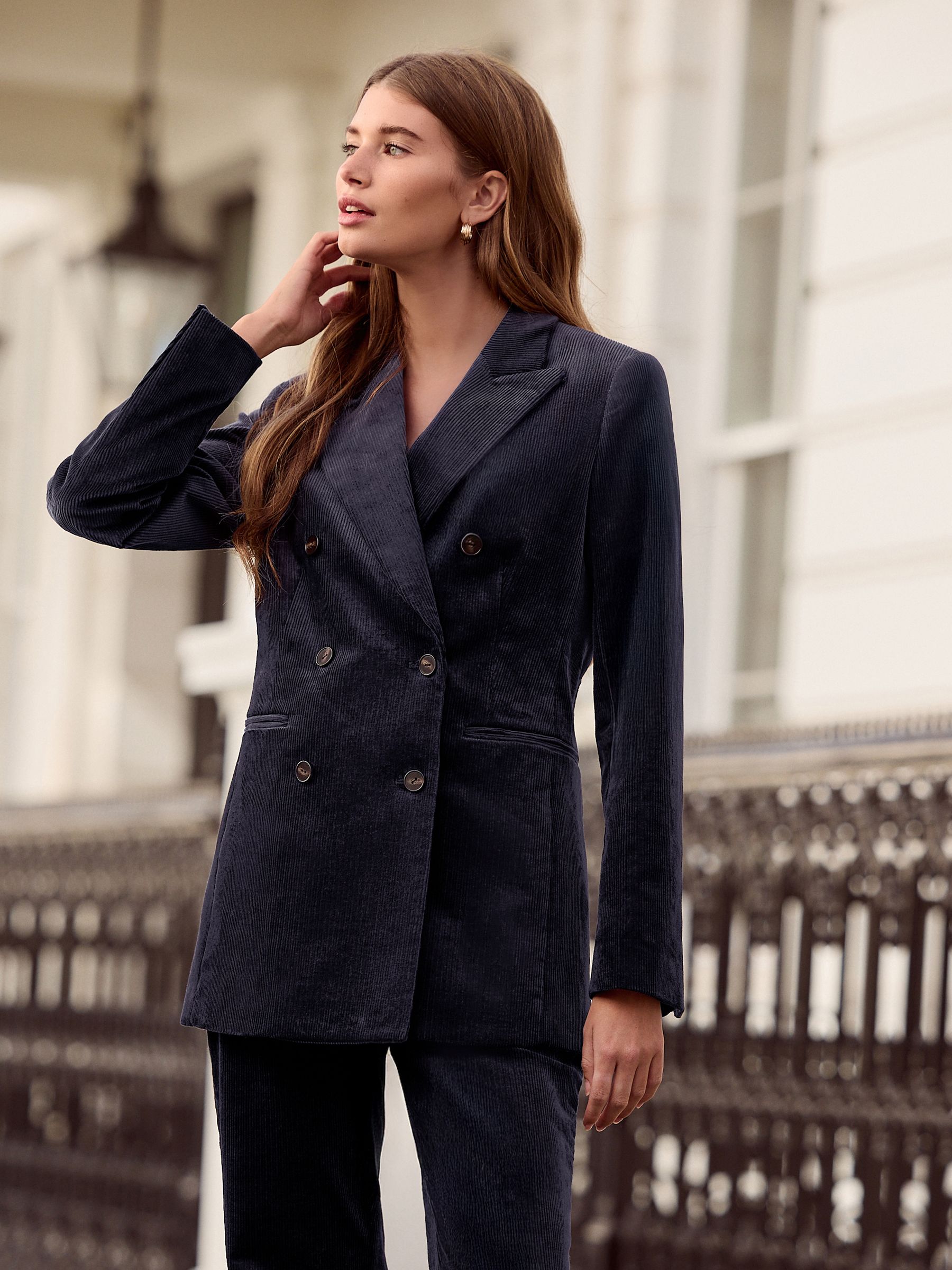 Buy Navy N. Premium Cord Double Breasted Blazer from Next USA