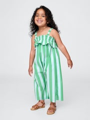 Verde - Gap Poplin Square Neck Ruffle Jumpsuit (6mths-5yrs) - Imagen 1 de 3