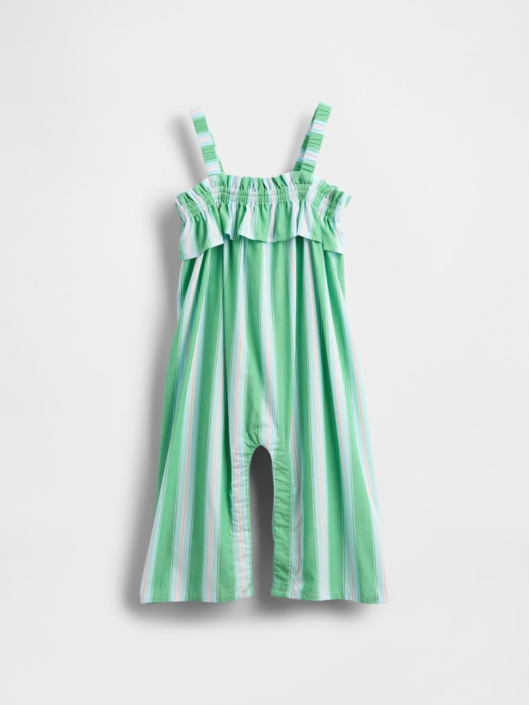 Verde - Gap Poplin Square Neck Ruffle Jumpsuit (6mths-5yrs) - Imagen 2 de 3