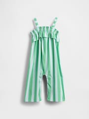 Verde - Gap Poplin Square Neck Ruffle Jumpsuit (6mths-5yrs) - Imagen 3 de 3