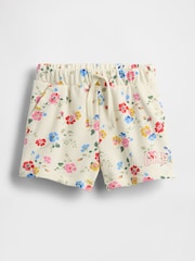Gap Cream Floral Logo Pull On Shorts (6mths-5yrs) - Image 1 of 3