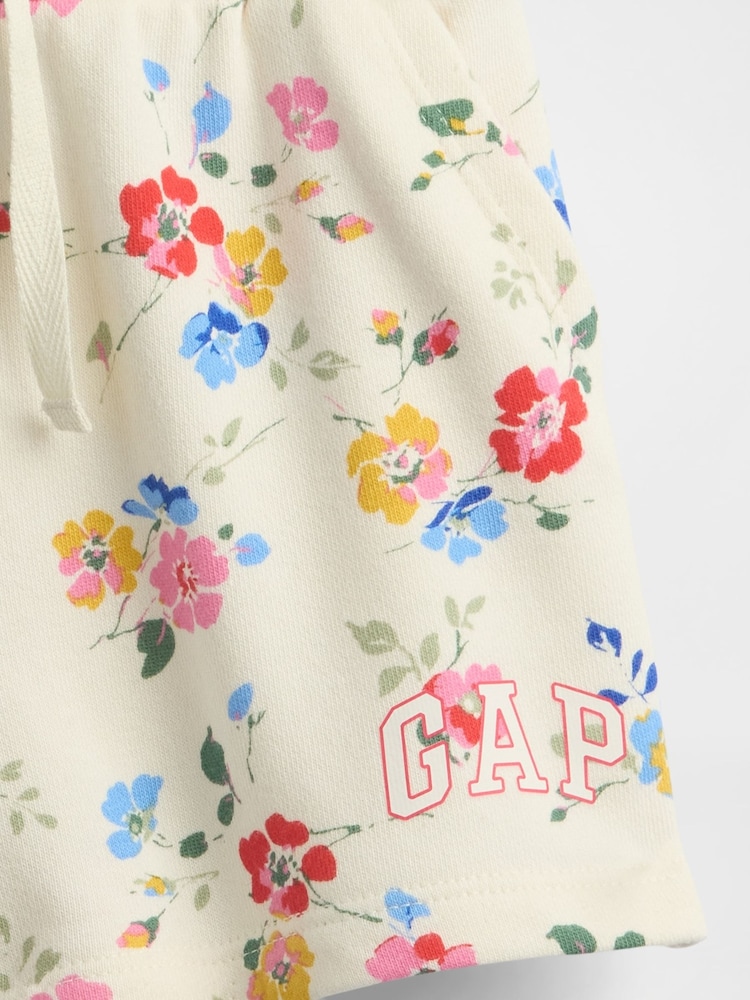Gap Cream Floral Logo Pull On Shorts (6mths-5yrs) - Image 3 of 3