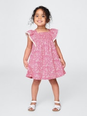 Gap Pink Poplin Flutter-Sleeve Dress (6mths-5yrs) - Image 1 of 4