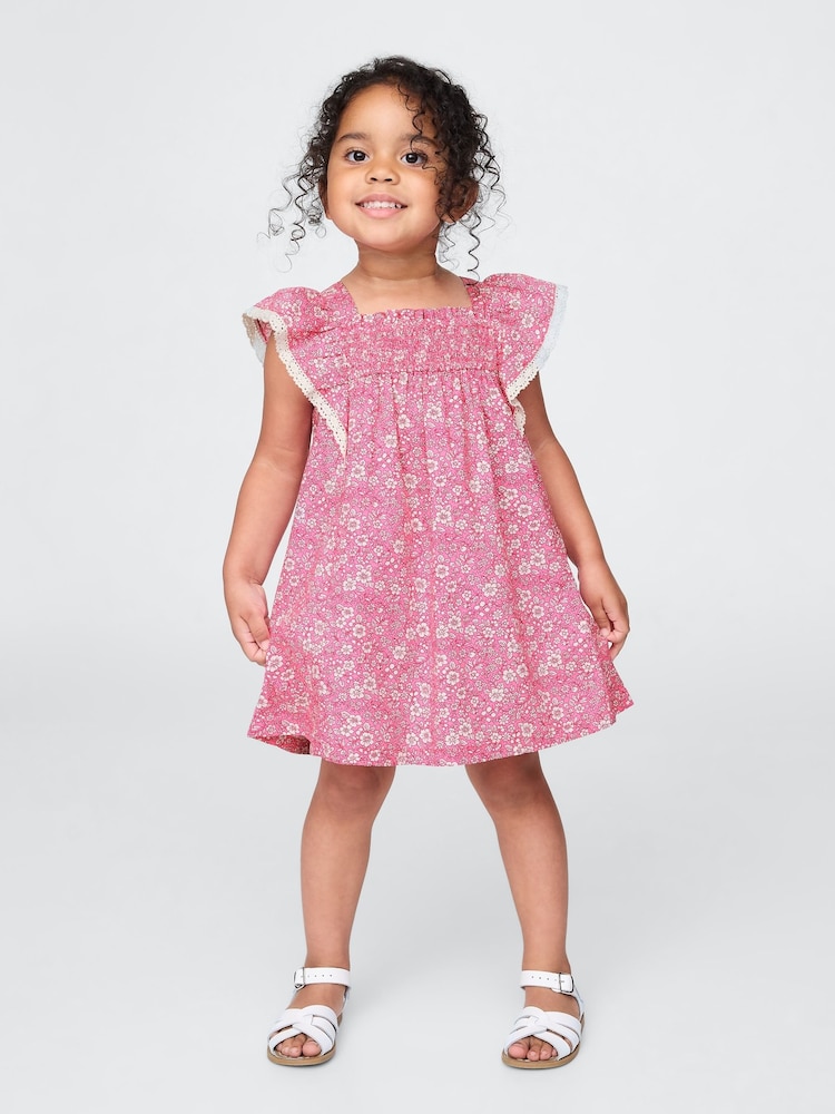 Gap Pink Poplin Flutter-Sleeve Dress (6mths-5yrs) - Image 1 of 4