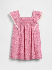 Gap Pink Poplin Flutter-Sleeve Dress (6mths-5yrs) - Image 2 of 4