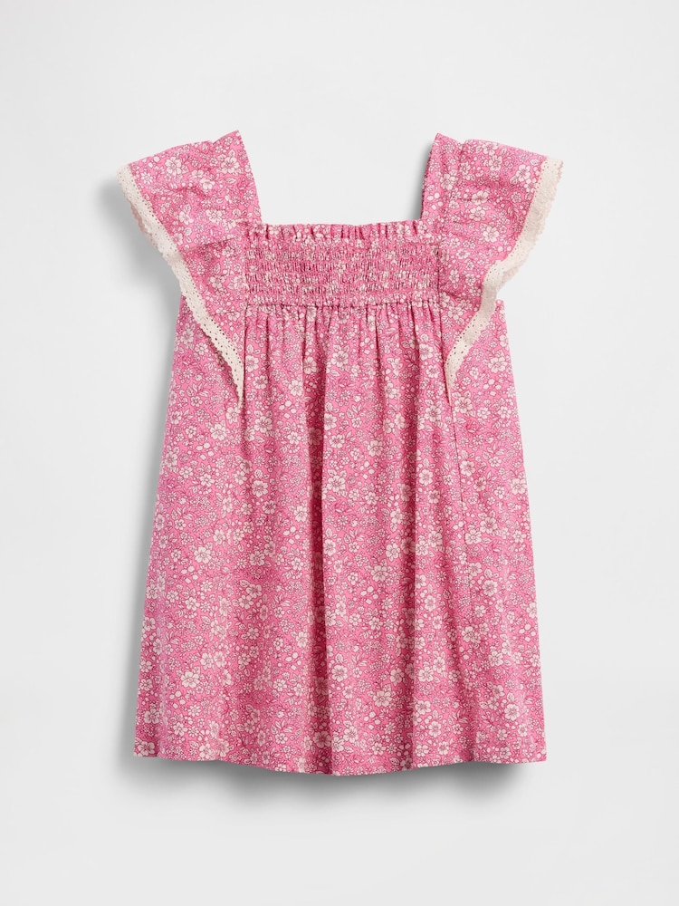 Gap Pink Poplin Flutter-Sleeve Dress (6mths-5yrs) - Image 2 of 4