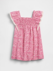 Gap Pink Poplin Flutter-Sleeve Dress (6mths-5yrs) - Image 3 of 4