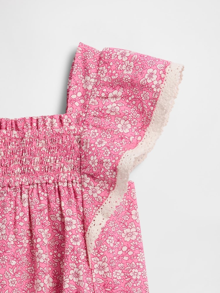 Gap Pink Poplin Flutter-Sleeve Dress (6mths-5yrs) - Image 4 of 4