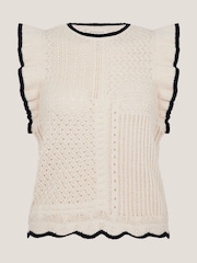 Monsoon Natural Ray Ruffle Knitted Tank Top - Image 5 of 5