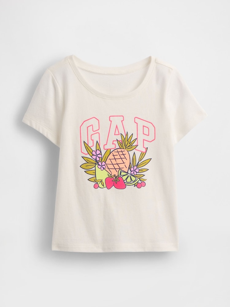 Gap White Fruit Short Sleeve Crew Neck Graphic T-Shirt (6mths-5yrs) - Image 1 of 3