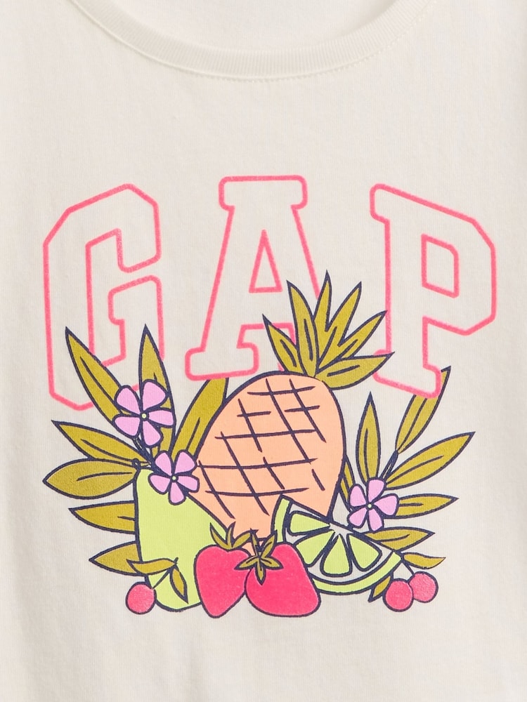 Gap White Fruit Short Sleeve Crew Neck Graphic T-Shirt (6mths-5yrs) - Image 3 of 3