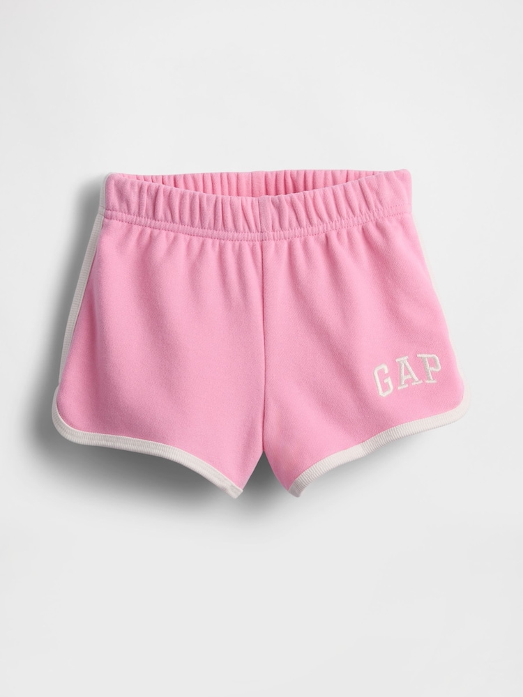 Gap Pink Logo Dolphin Hem Pull On Shorts (6mths-5yrs) - Image 1 of 3