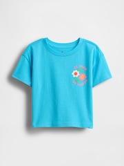 Gap Blue Floral Relaxed Graphic Short Sleeve T-Shirt (6mths-5yrs) - Image 1 of 2