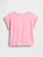 Gap Pink Tie-Knot Logo Rolled Sleeve T-Shirt (6mths-5yrs) - Image 2 of 3