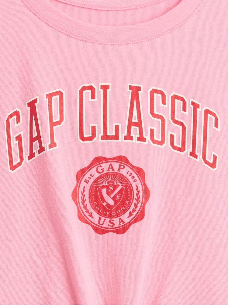 Gap Pink Tie-Knot Logo Rolled Sleeve T-Shirt (6mths-5yrs) - Image 3 of 3 Gap Pink Tie-Knot Logo Rolled Sleeve T-Shirt (6mths-5yrs) - Image 3 of 3