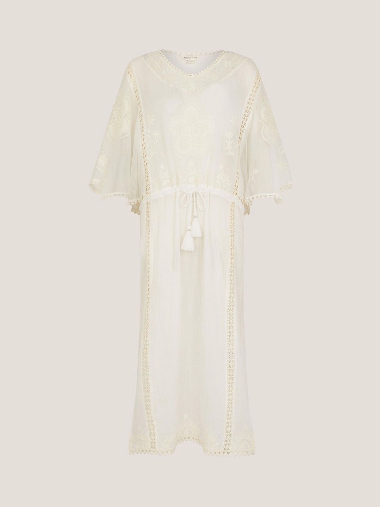 Monsoon Lena besticktes Kaftankleid aus 100 % Baumwolle - Bild 5 von 5