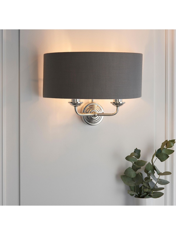 Gallery Home Grey Ruben Brushed Table Lamp - Image 2 of 8