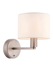 Gallery Home Silver Dalvin Wall Light Nickel Faux Silk - Image 5 of 6