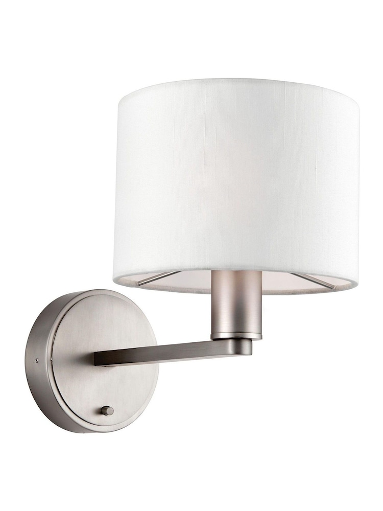 Gallery Home Silver Dalvin Wall Light Nickel Faux Silk - Image 6 of 6