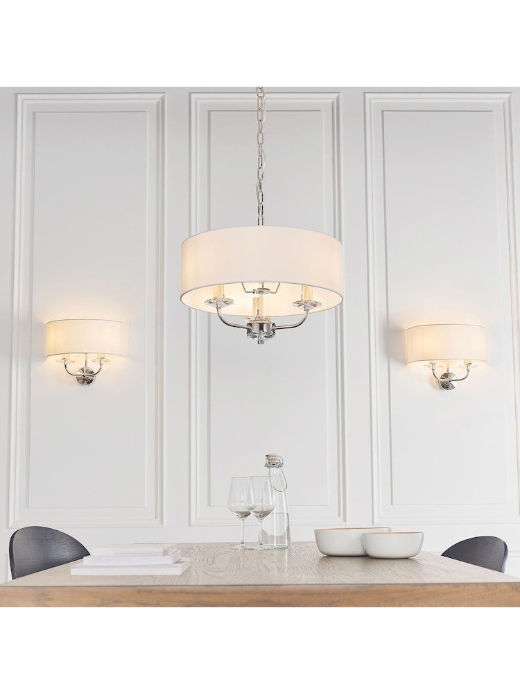 Gallery Home Silver Nixon Wall Light Bright Nickel - Image 1 of 6