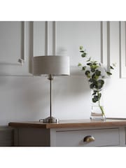 Gallery Home Natural Harrington Chrome Linen Table Light - Image 2 of 3