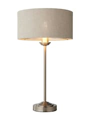 Gallery Home Natural Harrington Chrome Linen Table Light - Image 3 of 3