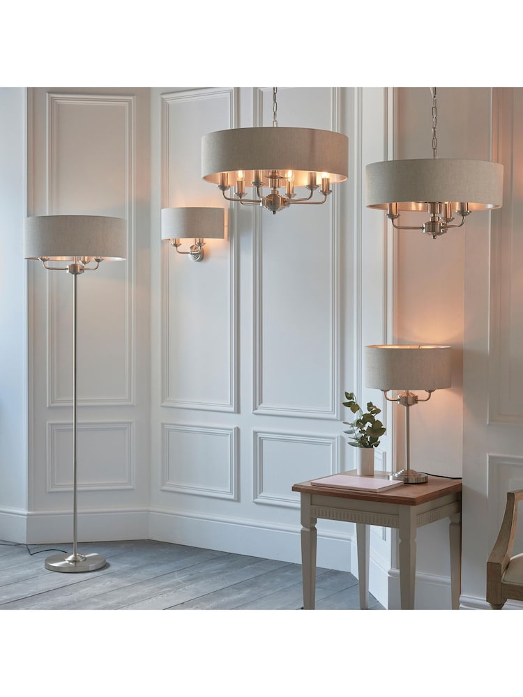 Gallery Home Natural Harrington 3 Floor Light Chrome - Image 1 of 7