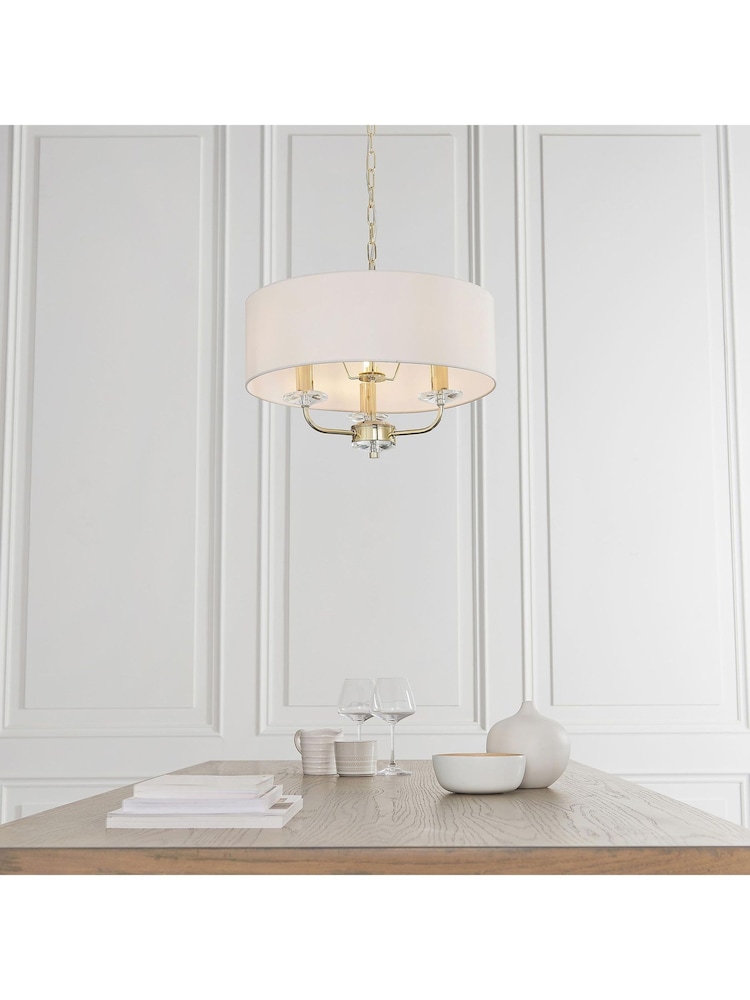 Gallery Home Brushed Brass Nixon 3 Pendant Light - Image 2 of 8