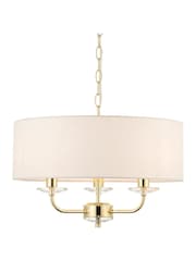 Gallery Home Brushed Brass Nixon 3 Pendant Light - Image 7 of 8