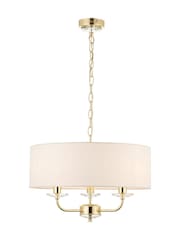 Gallery Home Brushed Brass Nixon 3 Pendant Light - Image 8 of 8