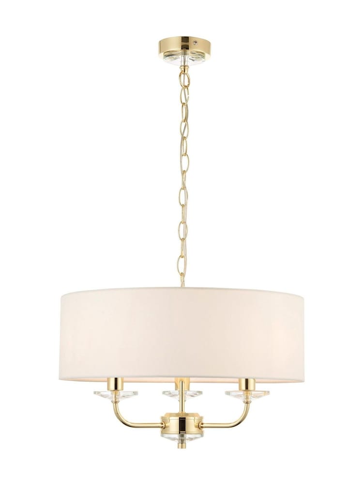 Gallery Home Brushed Brass Nixon 3 Pendant Light - Image 8 of 8