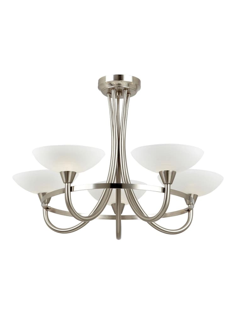 Gallery Home Chrome Carlton 5 Satin Ceiling Lamp - Image 1 of 1