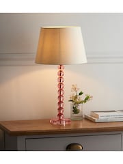 Gallery Home Nickel Adira Blush Tinted Table Lamp - Image 1 of 7