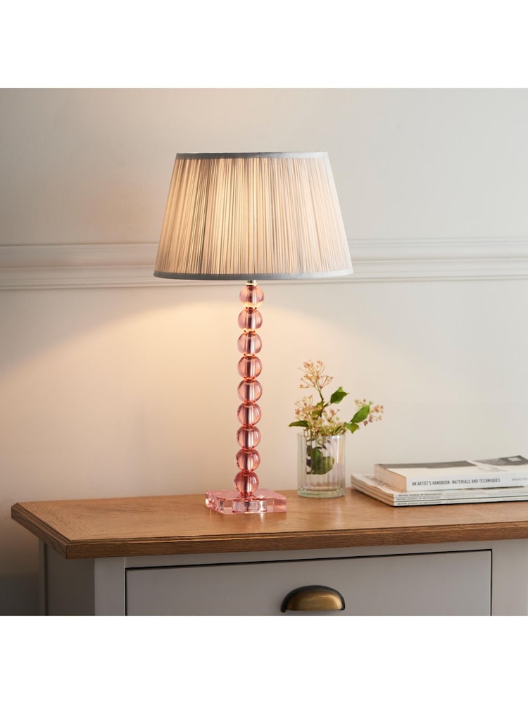 Gallery Home Nickel Adira Blush Tinted Table Lamp - Image 7 of 7